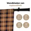 Plaid - Patroon - Vierkant - Bruin Wandkleed katoen klein 269 -sfeer2