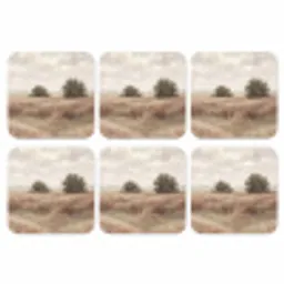 Landschap - Minimalistisch - Beige onderzetter kurk middel -3d