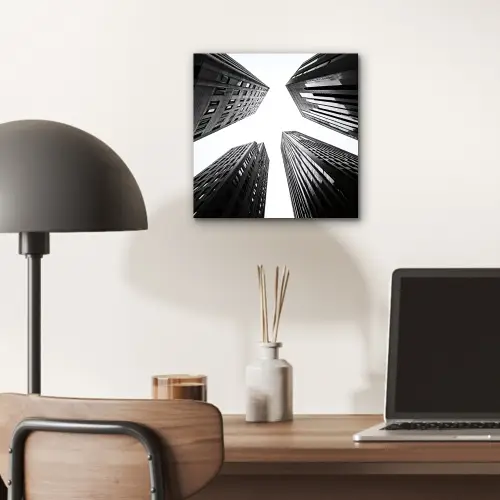 Gebouwen - Lucht - Zwart aluminium wit klein -sfeer5