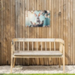 Konijn - Eieren - Mand Tuinposter op houten frame 2 cm dik klein -sfeer4