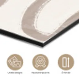 Abstract - Moderne kunst - Beige aluminium wit klein -closeup_NL