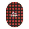 Geruit - Rood - Tekst - Christmas Wandcirkel Ovaal Forex klein -3d