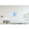 Vlinders - Sierlijk - Blauw textielposter latten blank klein -kinderkamer