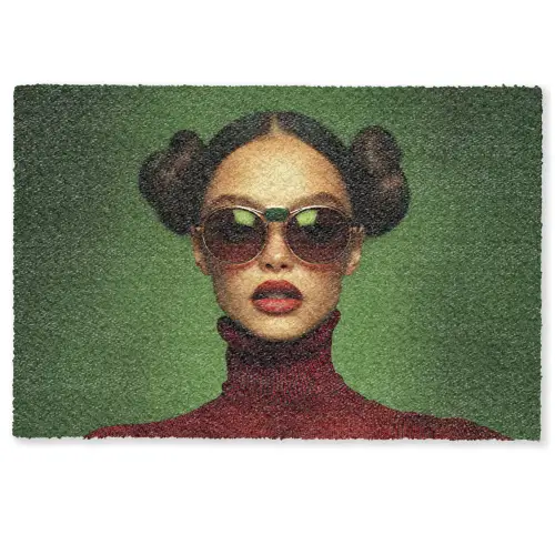 Vrouw - Groen - Bril - Aesthetic - Modern Deurmat klein -zkaufland3d