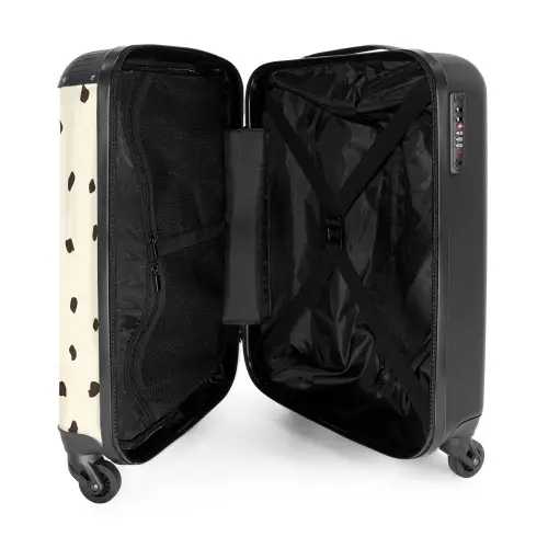 Licht crèmekleurige achtergrond met bruine vlekken NBS - Handbagage koffer - Kinderen Unisex middel -binnenkant