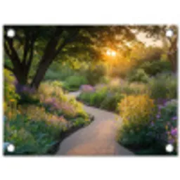 Pad - Bloemen - Park tuinposter los doek klein -3d