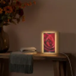 Rood - Roos - Romantisch Light Box met kabel (Tafellamp) klein -sfeer4