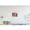 Kleurrijk - Bloemen - Abstract - Stippen textielposter latten blank klein -kinderkamer