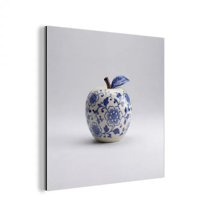 Appel - Blauw - Klassiek aluminium wit klein -3d