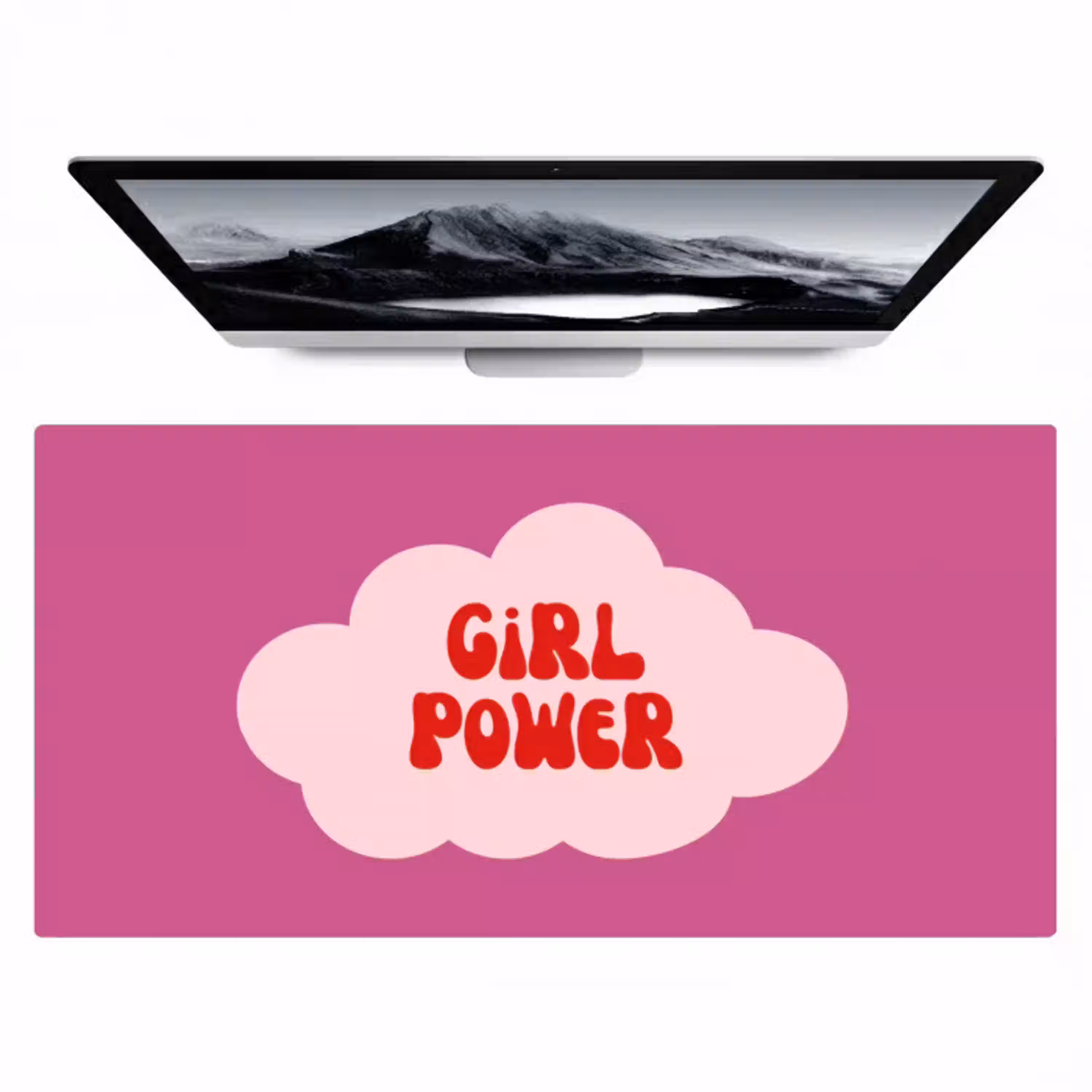 Girl power - Wolk - Roze Muismat XXL klein -zzz3d