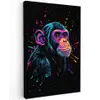 Aap - Verf - Neon - Kleur Tuinposter op houten frame 2 cm dik klein -3d