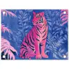 Tijger - Roze - Bladeren - Jungle tuinposter los doek klein -3d