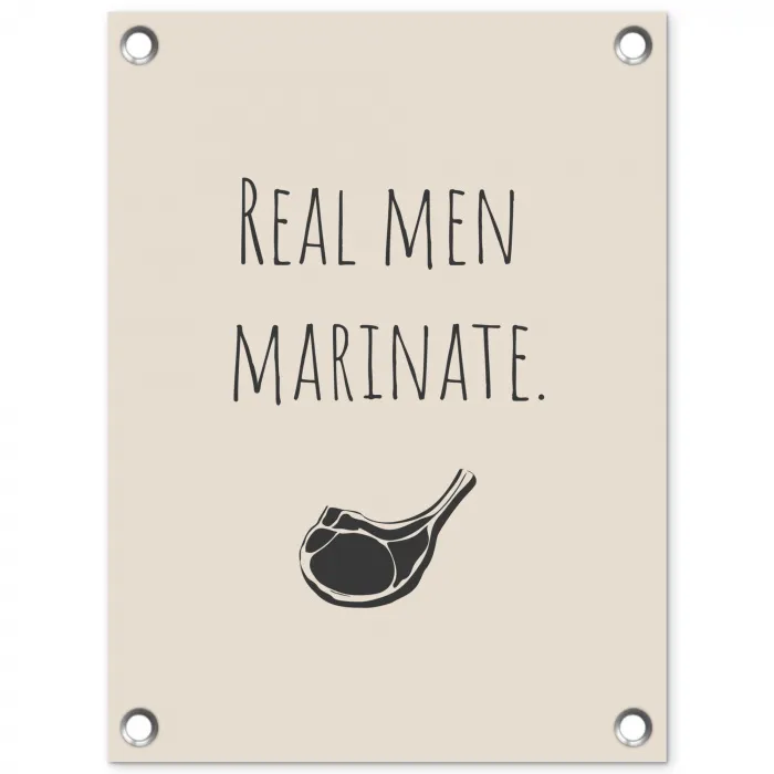 Vlees - Minimalistisch - Beige - Quote tuinposter los doek klein -3d
