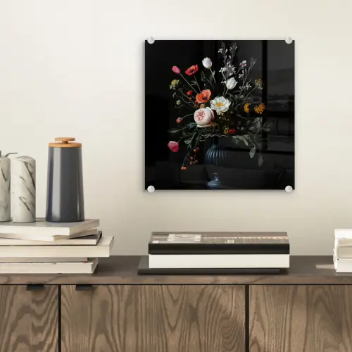 Bloemstuk - Vaas - Zwart plexiglas 5mm klein -sfeer1
