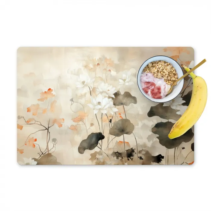 Bloemen - Japandi - Wabi sabi Placemat vinyl groot -zzzproduct_Kitchenyeah-website