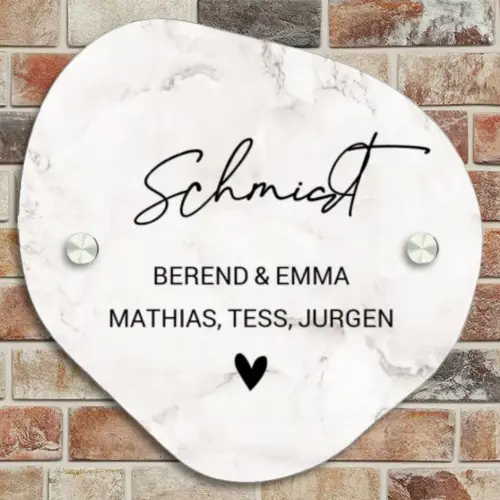 Wit marmer - Sierlijk Naambord Organisch middel -sfeer10