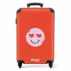 Patronen - Blije emoji op rode achtergrond NBS - Handbagage koffer - Kinderen Unisex middel -productfoto_recht