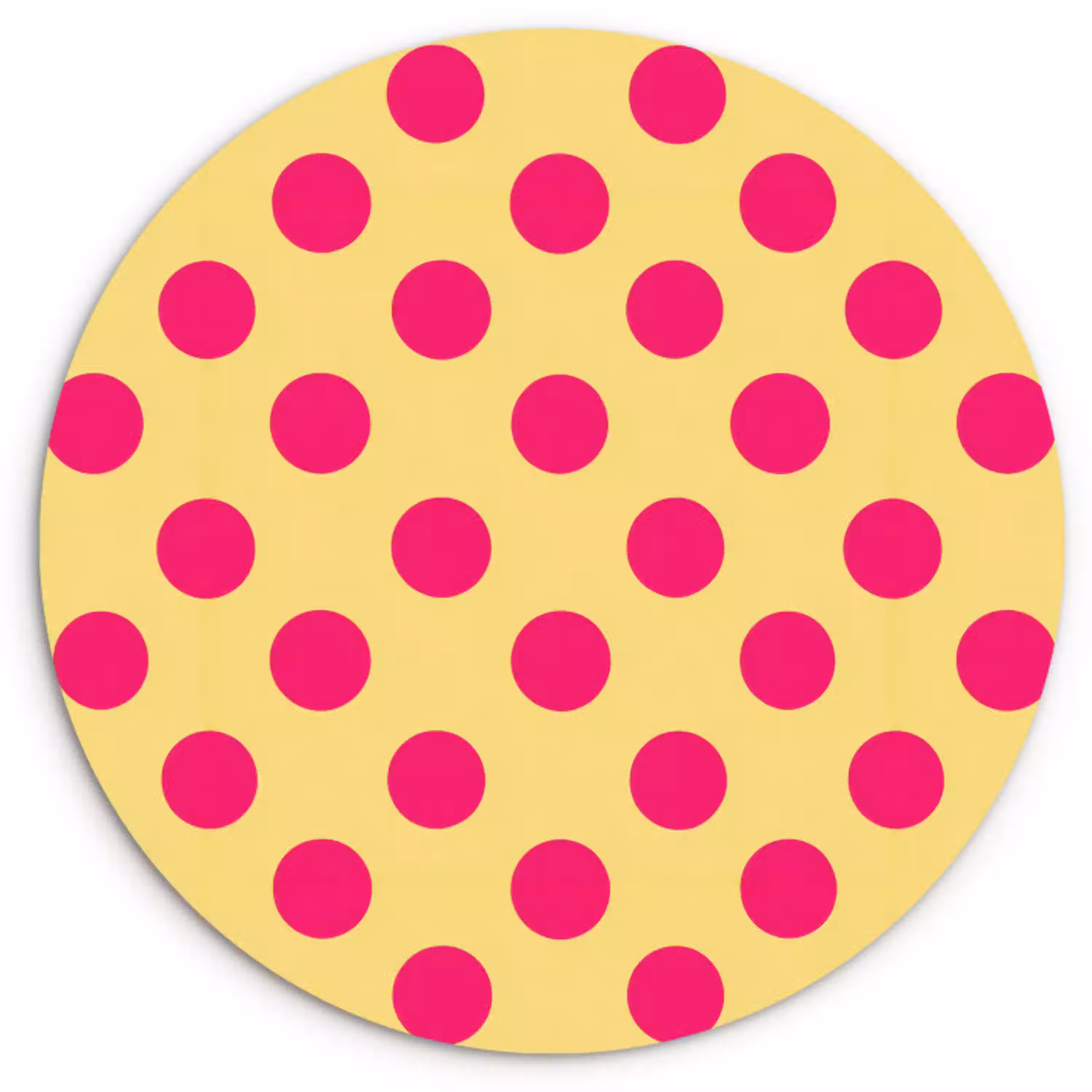 Roze - Stippen - Geel Wandcirkel kunststof plaat 5mm dik klein 188 -3d