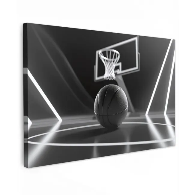 Basketbal - Basketbalveld - Lichtlijnen canvas 2cm klein -z3d