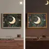 Maan - Quote - Bloemen - Sterren Light Box met batterij (Wandlamp) middel -sfeer3