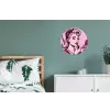 Vintage - Vrouw - Roze Wandcirkel aluminium klein -slaapkamer