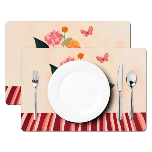 Vaas - Bloemen - Vlinder - Rood Placemat vinyl groot -zzsfeer2_Kitchenyeah-website