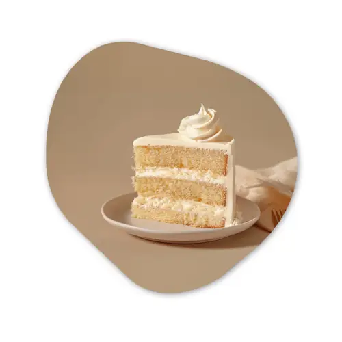 Vanilletaart - Cake - Romig Wandcirkel Organisch Aluminium middel -3d