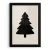 Kerstboom - Zwart - Feestdagen - Beige fotolijst zwart zonder passe partout klein -3d