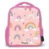 Regenbogen op een roze achtergrond Kinderrugzak - Roze middel -3d