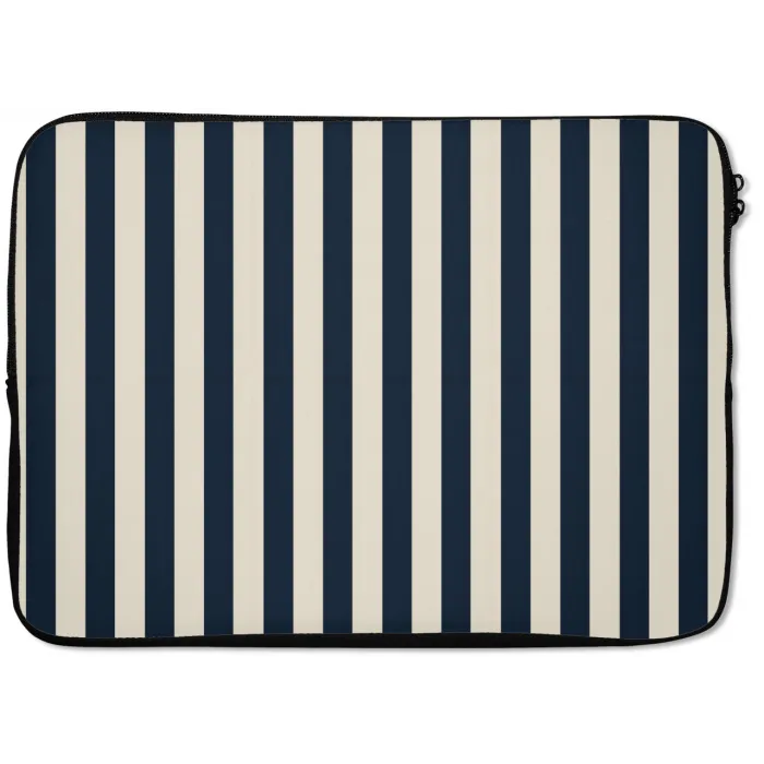 Verticale strepen - Blauw - Crème laptophoes neopreen klein 279 -zkaufland3dotto