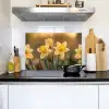 Bloemen - Geel - Wazig Inductie beschemer met haakjes klein -sfeer2