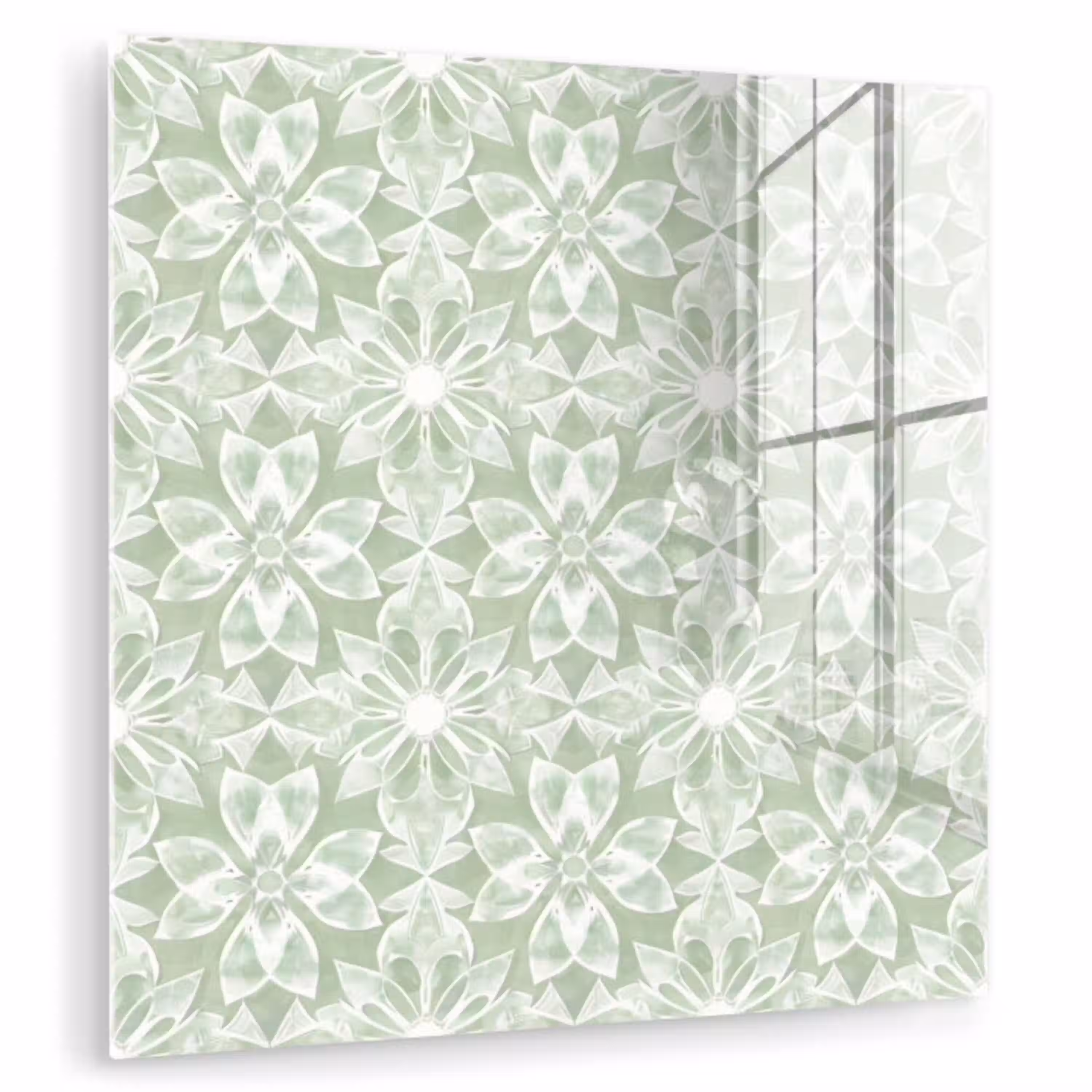 Saliegroen - Symmetrisch - Mandala - Ornament - Patroon plexiglas 5mm klein 11 -zzzproduct_nieuw