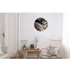 Marmerlook - Zwart - Goud - Wit - Glitter - Marmer Wandcirkel aluminium klein -woonkamer