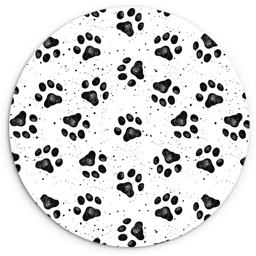 Paw - Pattern -Black Wandcirkel plexiglas klein 852 -3d
