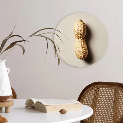 Pinda - Ruw - Beige Wandcirkel plexiglas klein -sfeer4