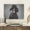Hond - Krullen - Zonnebril - Wijn PET vilt klein -sfeer1