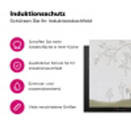Minimalistisch - Kraanvogels - Blauw Inductie beschermer vinyl 3mm klein -zzzzzzz-lf-ups