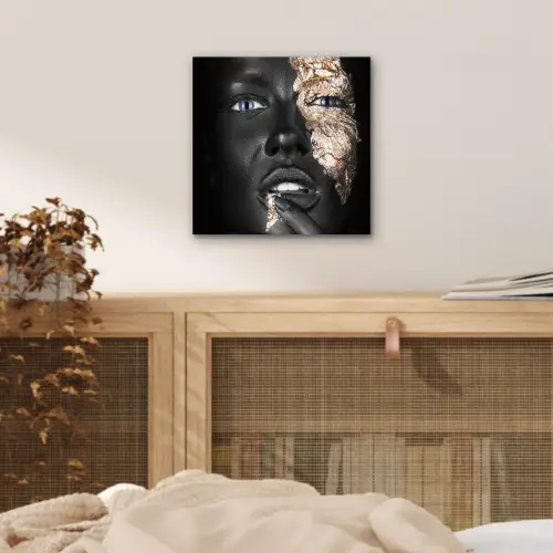 Vrouw - Bladgoud - Zwart - Huid - Luxe aluminium wit klein -sfeer3