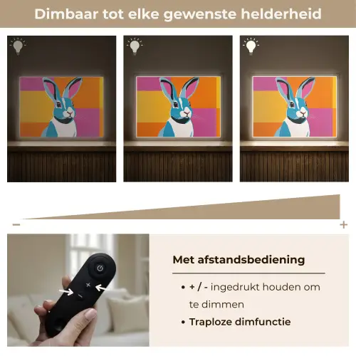 Haas - Kleurvakken - Oren - Roze Light Box met batterij (Wandlamp) middel -USP_dimbaarNL