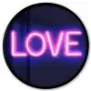 Neon - Love - Valentijn Fotolijst rond zonder passe partout klein -3d