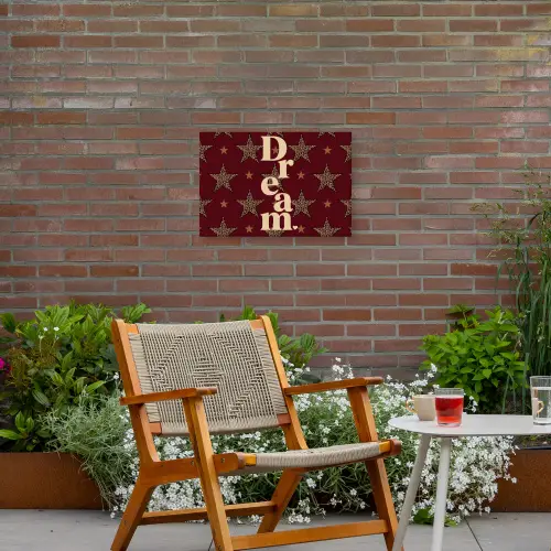 Sterren - Luipaardprint - Dream - Bordeaux Tuinposter op houten frame 2 cm dik klein -sfeer3