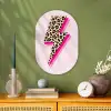 Stippen - Roze - Bliksem Wandcirkel Ovaal Forex klein -sfeer2