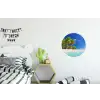 Strand - Zee - Palmboom - Zon - Zomer Wandcirkel aluminium klein -kinderkamer