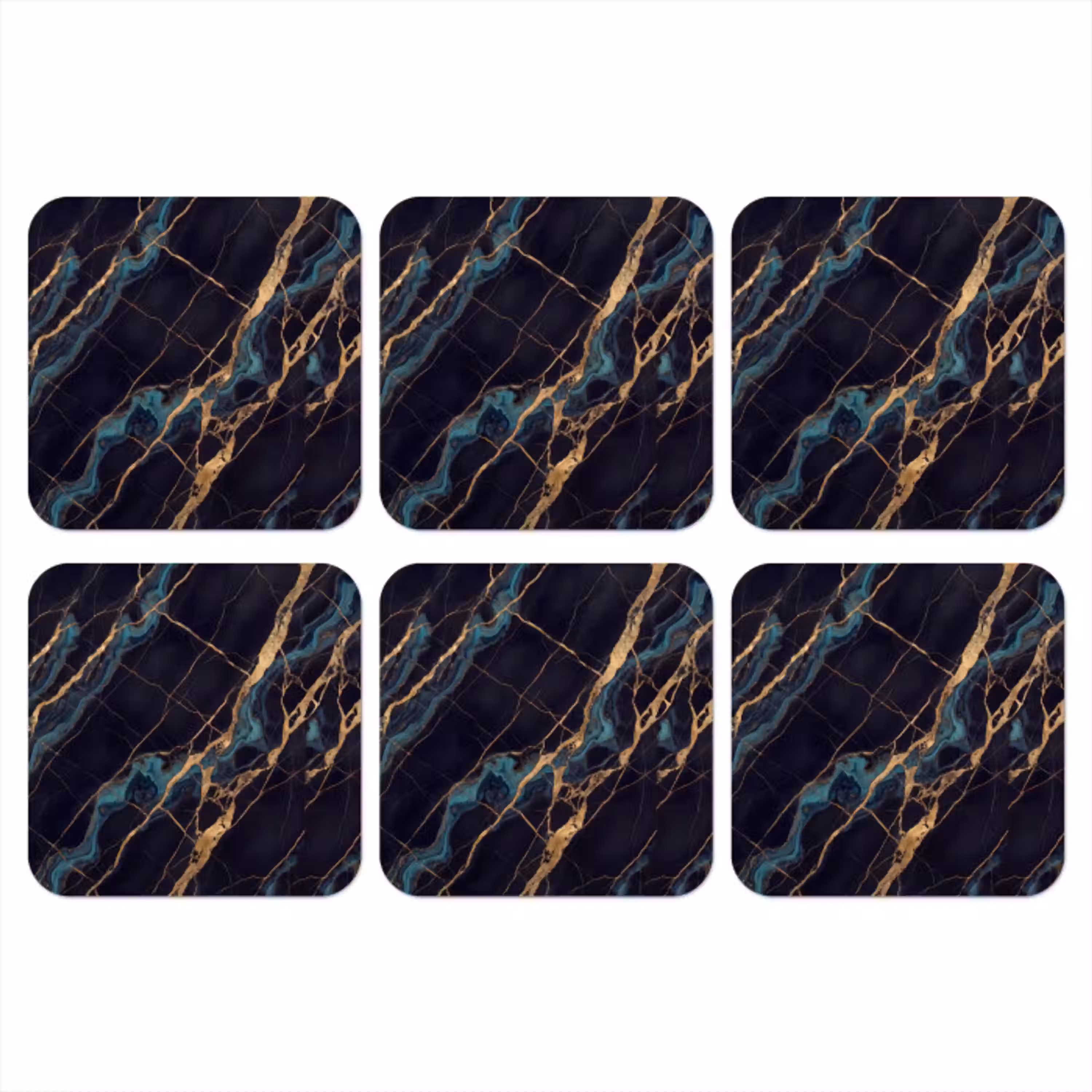 Abstract - Gouden lijnen - Kunst - Modern - Zwart onderzetter kurk middel -3d