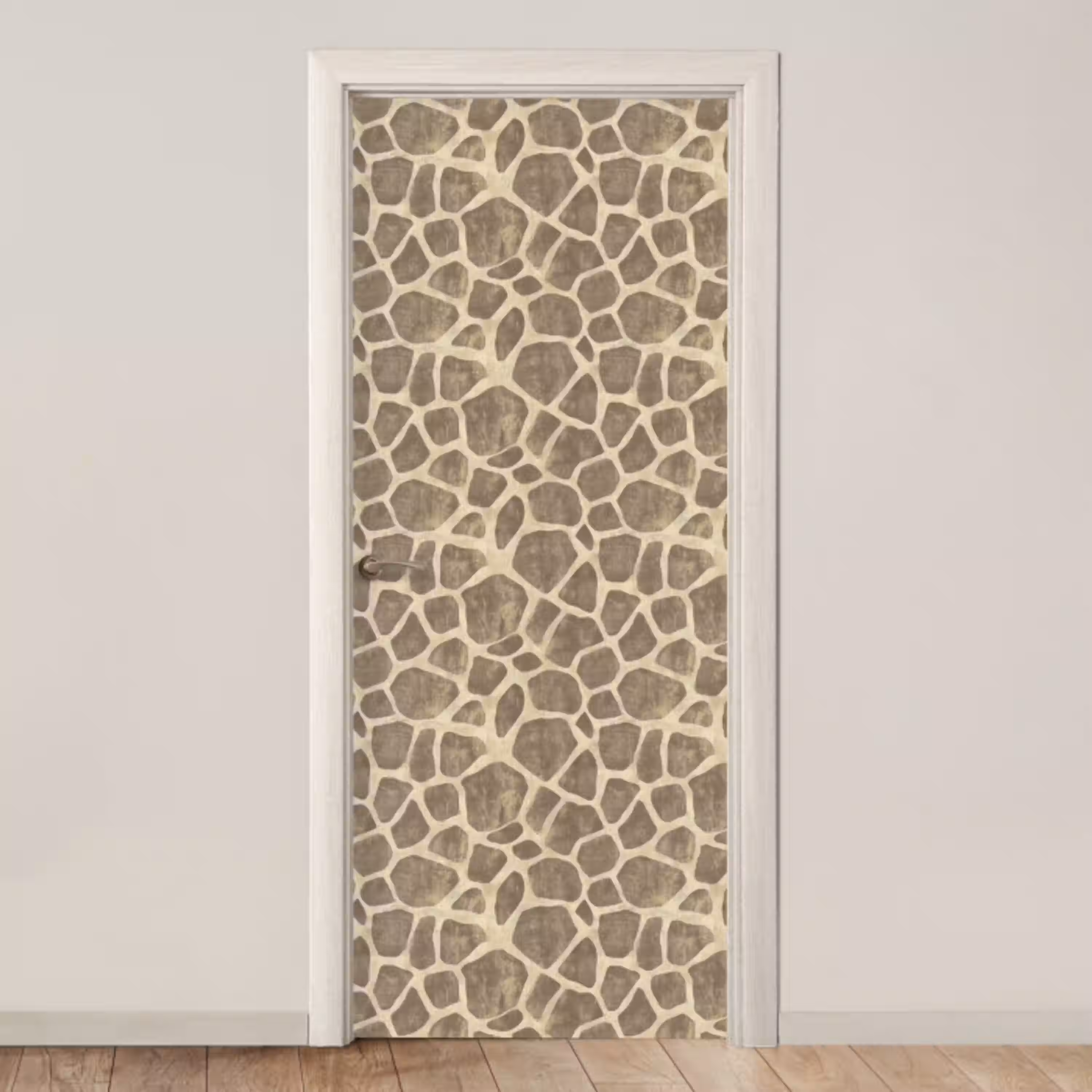 Giraf - Patroon - Beige - Bruin deurposter klein 289 -3d_beige