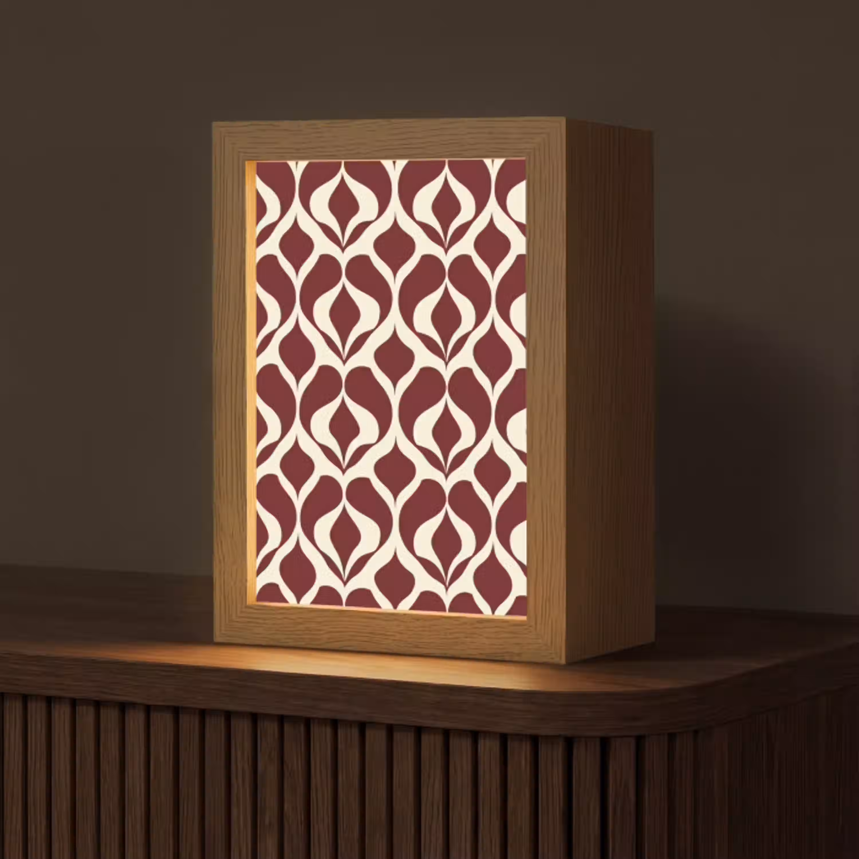 Rood - Druppelpatroon - Grafisch Light Box met kabel (Tafellamp) klein 925 -z3d_website
