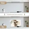 Mysterieus - Vrouw - Sepia keuken achterwand spatscherm klein -voor_na_NL