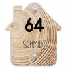 Holzmaserung - Modern Naambord Huisje klein -3d