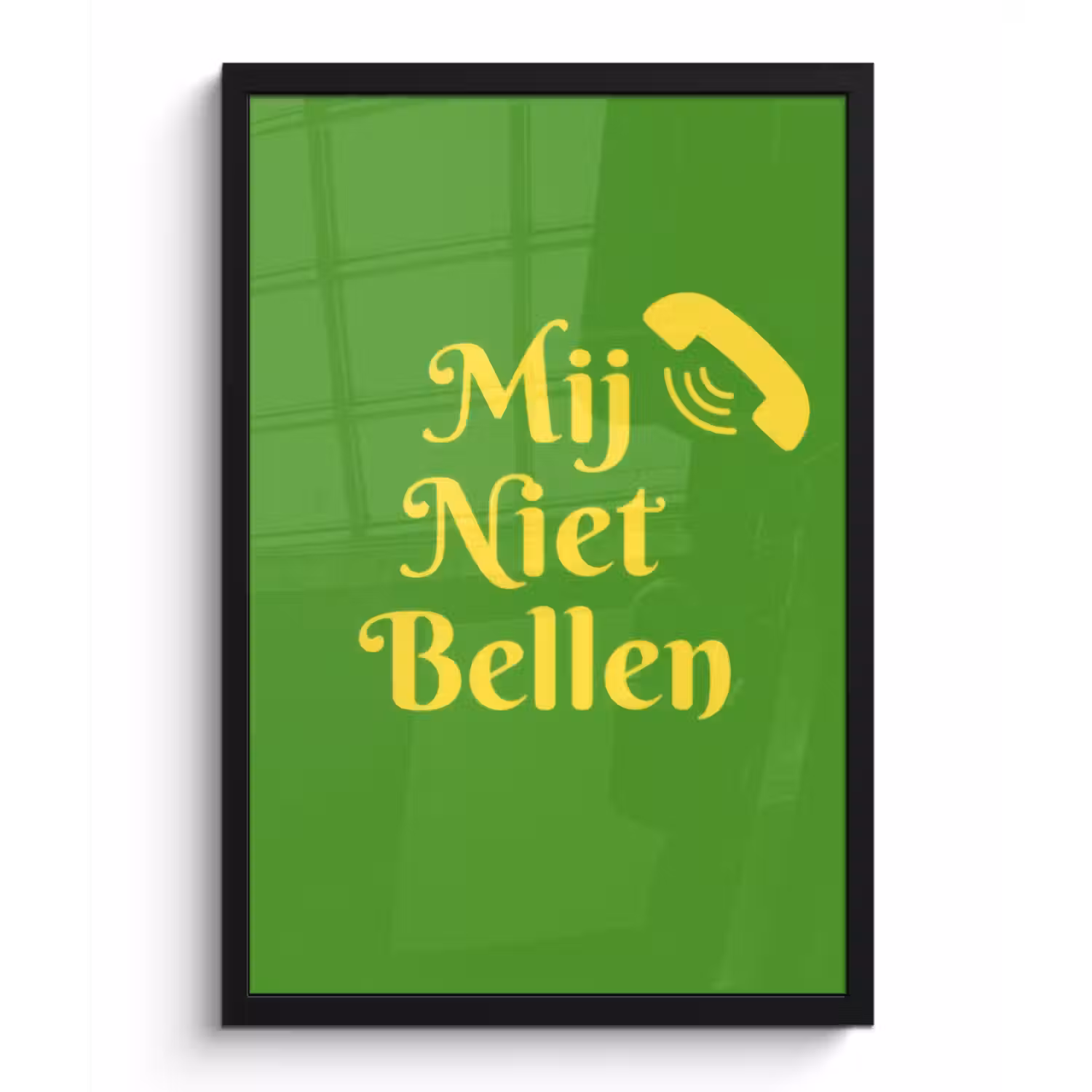 Poster met lijst - Mij niet bellen - Telefoon - Groen