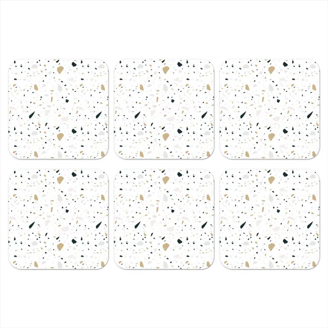 Coaster - Terrazzo - Pattern - White - Neutral